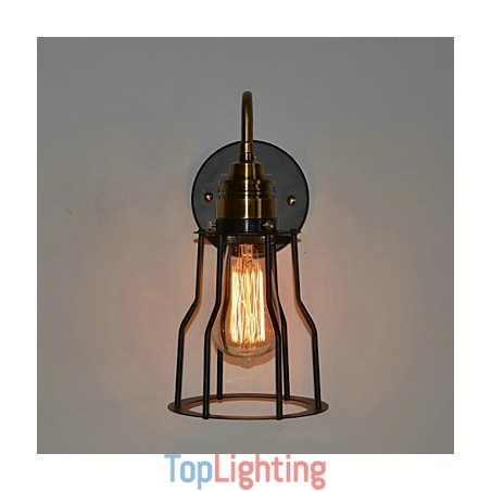 Minimalist Artistic Wall Light with Black Metal Skeleton Shade Minimalist Artistic Wall Light with Black Metal Skeleton Shade