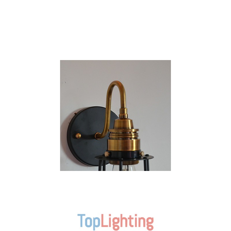 Minimalist Artistic Wall Light with Black Metal Skeleton Shade