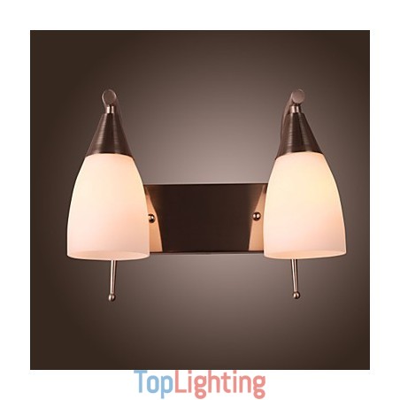 2 Light Wall Light in White Shade 2 Light Wall Light in White Shade