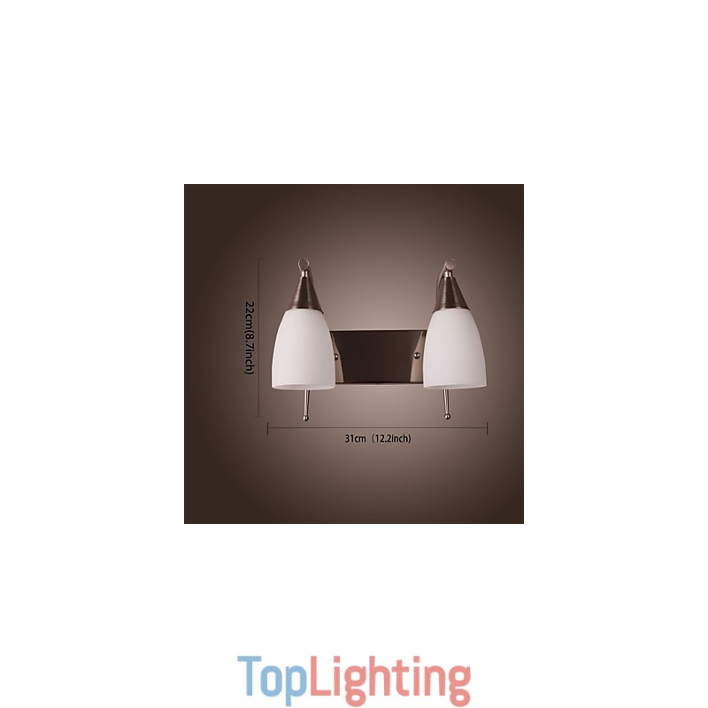 2 Light Wall Light in White Shade