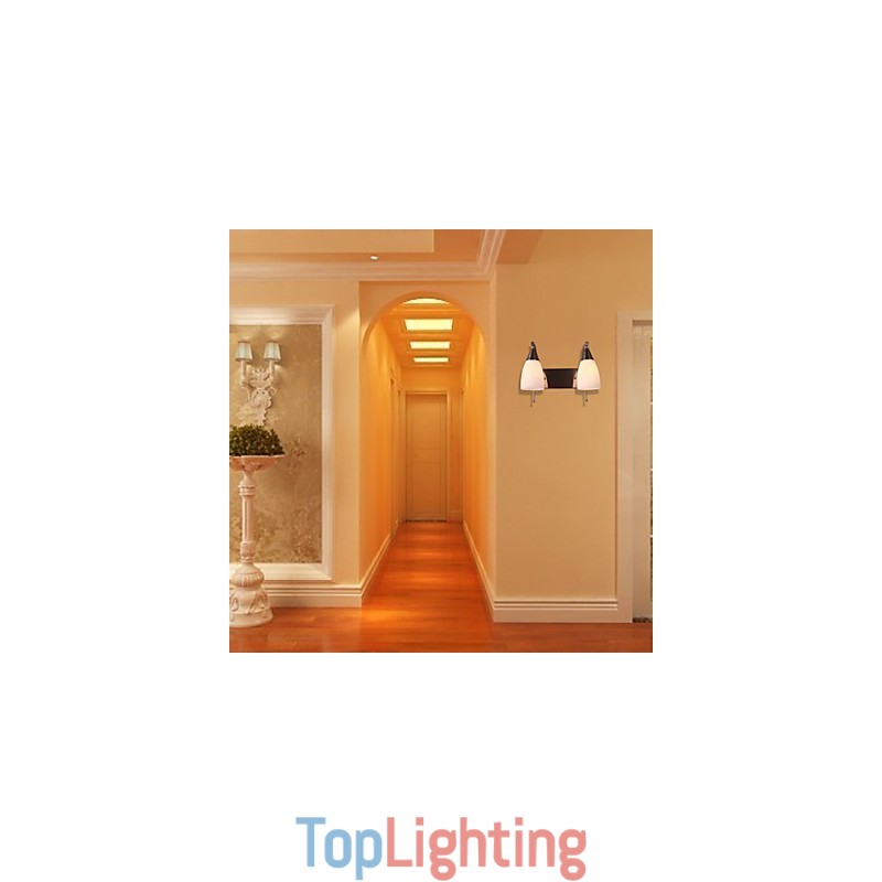 2 Light Wall Light in White Shade