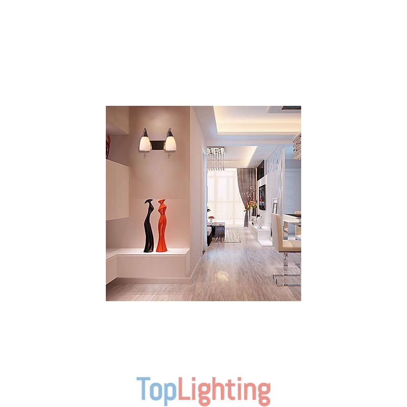 2 Light Wall Light in White Shade