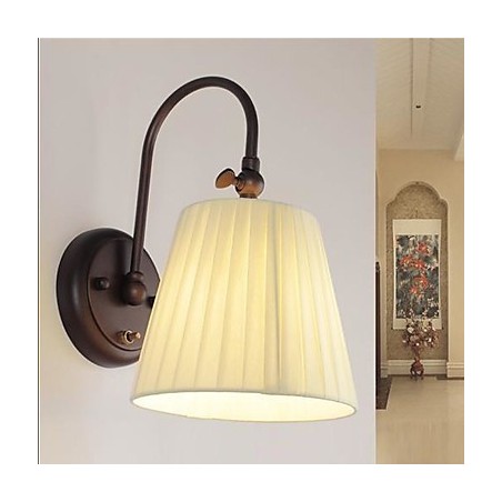 Iron Wall Lamp with Fabric Shade in 1 Light Iron Wall Lamp with Fabric Shade in 1 Light