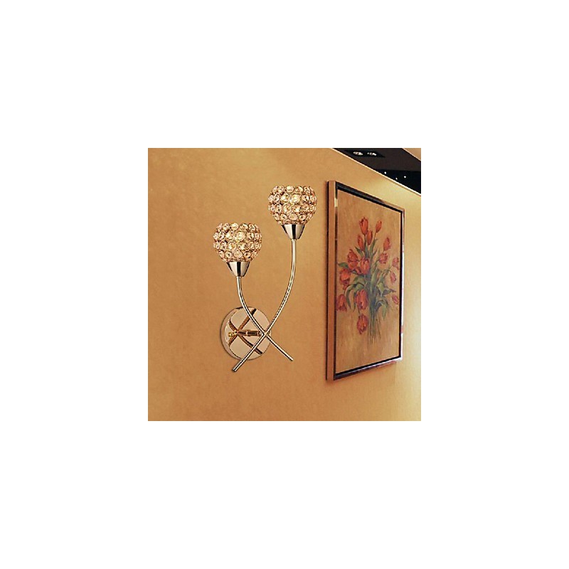 Crystal Golden Wall Light In 2 Light