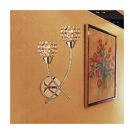 Crystal Golden Wall Light In 2 Light Crystal Golden Wall Light In 2 Light