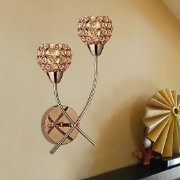 Crystal Golden Wall Light In 2 Light