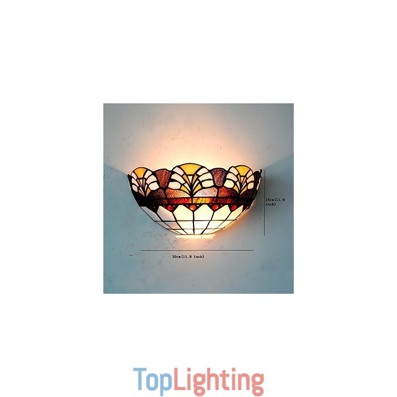 Retro Country Wall Lights Glass Shade Living Room Bedroom Restaurant Cafe Bar Wall Sconces