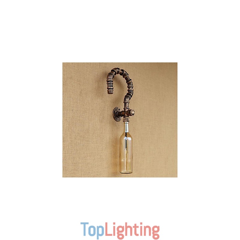 Retro American Village Creative Industry Wind Designer Water Bottle Wall Lamp Wall Light Amber