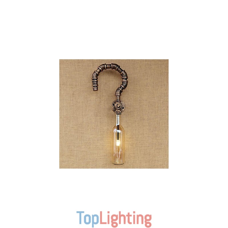 Retro American Village Creative Industry Wind Designer Water Bottle Wall Lamp Wall Light Amber