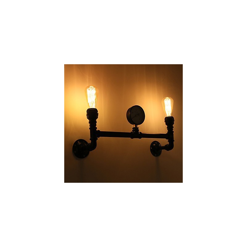 2 Heads Vintage Industrial Pipe Wall Lights Black Creative Lights Restaurant Cafe Bar Decoration lighting
