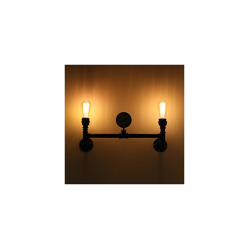 2 Heads Vintage Industrial Pipe Wall Lights Black Creative Lights Restaurant Cafe Bar Decoration lighting