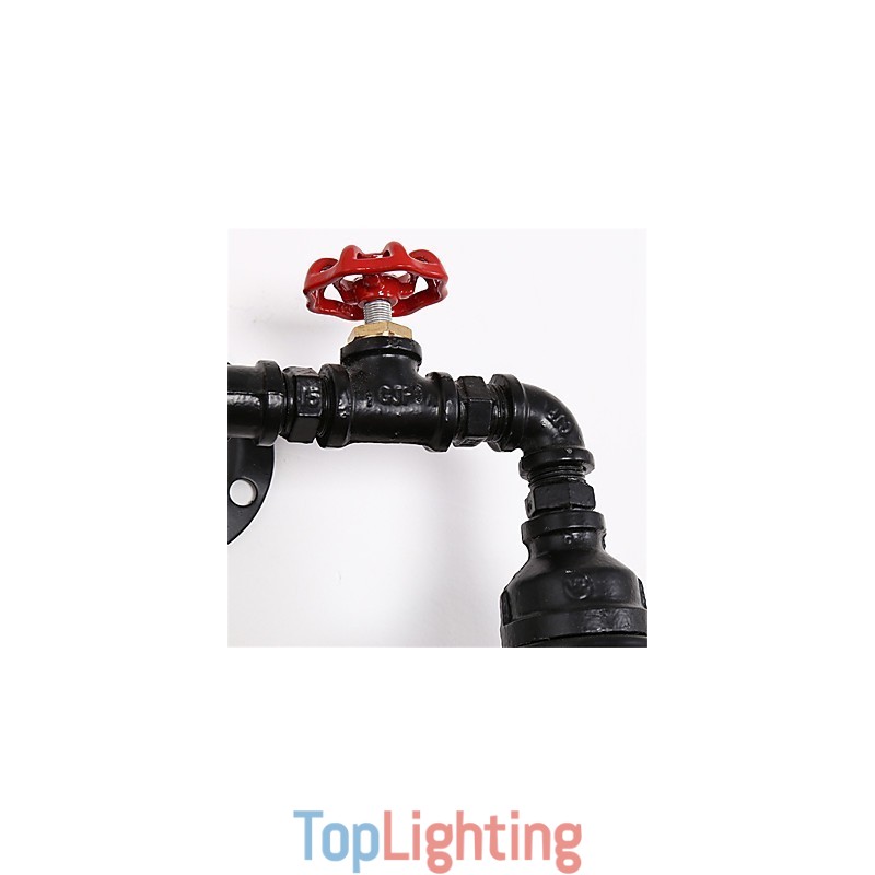 Vintage Industrial Pipe Wall Lights Black Creative Lights Restaurant Cafe Bar Decoration lighting With 2 Light Painted Finish