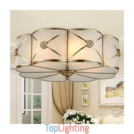 Traditional Classic Rustic Lodge Brass Metal Flush Mount Traditional Classic Rustic Lodge Brass Metal Flush Mount