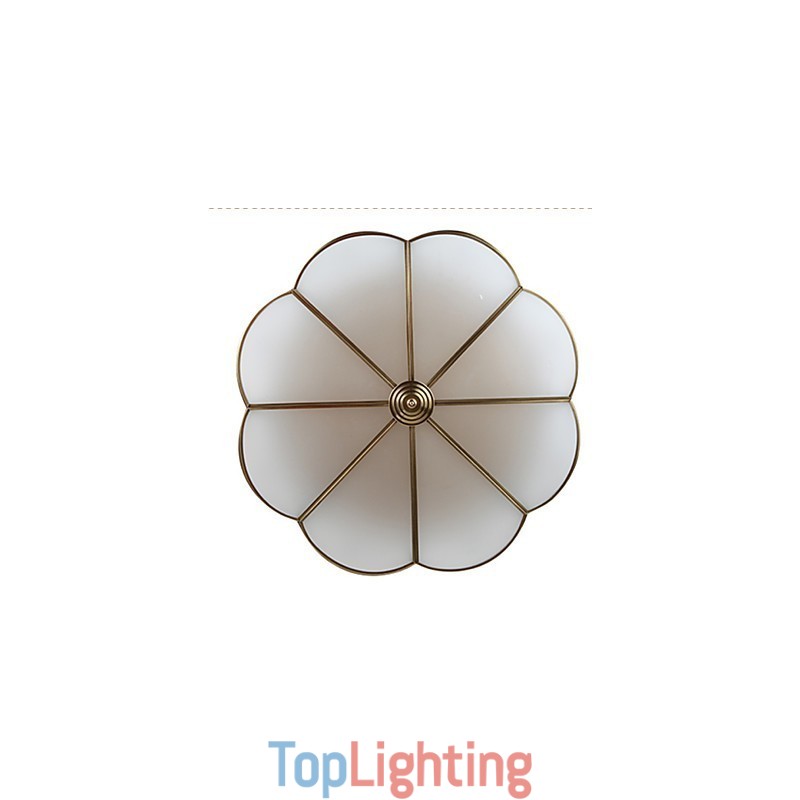 Traditional Classic Rustic Lodge Brass Metal Flush Mount