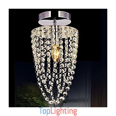 1 Light Chrome Modern K9 Transparent Crystal Chandelier with 1 Bulb 1 Light Chrome Modern K9 Transparent Crystal Chandelier with 1 Bulb