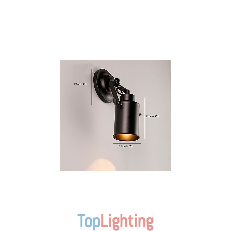 Vintage Black Metal Loft Wall Sconce Living Room Dining Room Hallway Cafe Bars Bar Wall Lamp