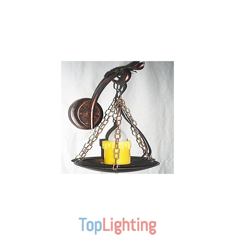 Rustic Lodge Painting Feature for Mini Style Uplight Wall Sconces Wall Light
