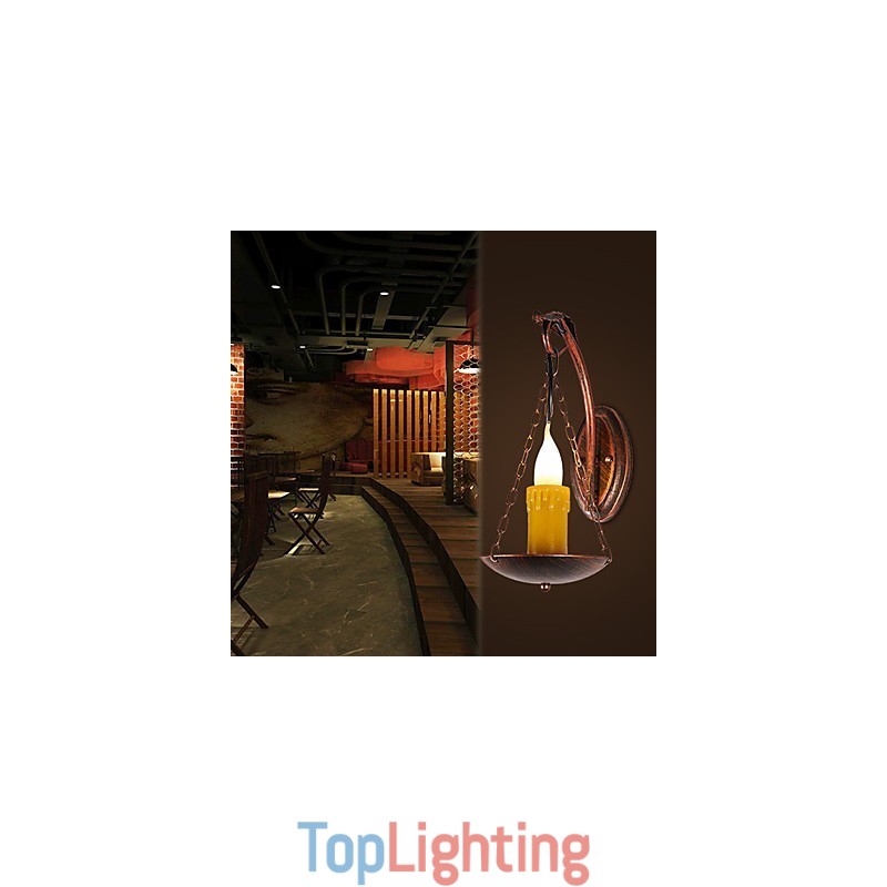 Rustic Lodge Painting Feature for Mini Style Uplight Wall Sconces Wall Light