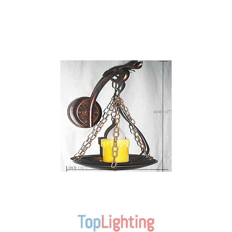 Rustic Lodge Painting Feature for Mini Style Uplight Wall Sconces Wall Light
