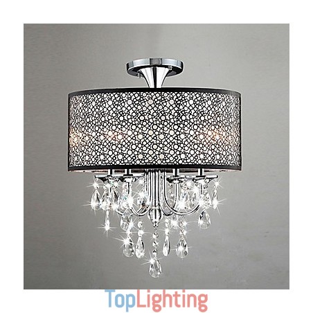 Modern Contemporary Drum Crystal Mini Style Chrome Chandelier Modern Contemporary Drum Crystal Mini Style Chrome Chandelier