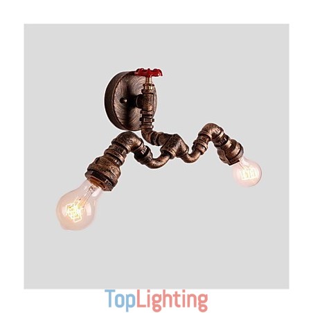Vintage Industrial Pipe Wall Lights Creative Lights Restaurant Cafe Bar Decoration lighting With 2 Light Painted Finish Vintage Industrial Pipe Wall Lights Creative Lights Restaurant Cafe Bar Decoration lighting With 2 Light Painted Finish