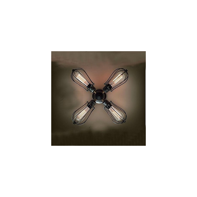 Vintage Mini Style Painting Metal Flush Mount