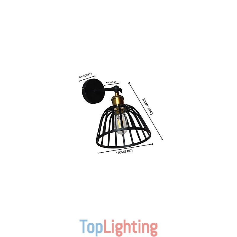 Light Painted Steel Wall Lamp Dumb Black American Coffee Decoration Retro Wall Light Lightsaber Lamp On Wall