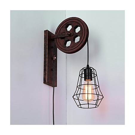 Industrial Retro Iron Wall Lamp Creative Personality Lift Pulley Wall Lamp Industrial Retro Iron Wall Lamp Creative Personality Lift Pulley Wall Lamp