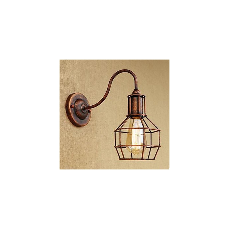 Iron Art Long Arm Nostalgic And Retro Creative Character Rust Color Study Sitting Room Head Of The American Wall Lamp