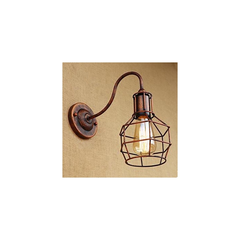 Iron Art Long Arm Nostalgic And Retro Creative Character Rust Color Study Sitting Room Head Of The American Wall Lamp
