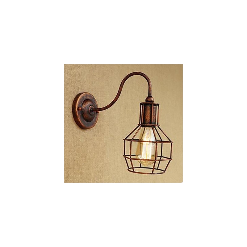 Iron Art Long Arm Nostalgic And Retro Creative Character Rust Color Study Sitting Room Head Of The American Wall Lamp