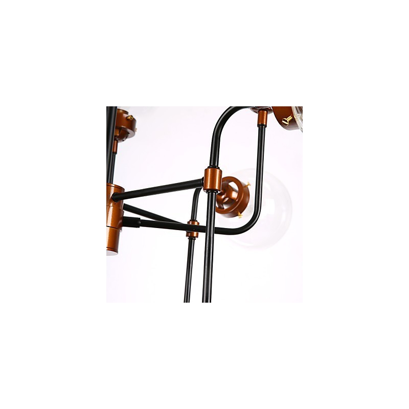 Modern Creative Wrought Iron Chandelier Restoring Ancient Ways Glass Ball Molecular Magic Beans Droplight