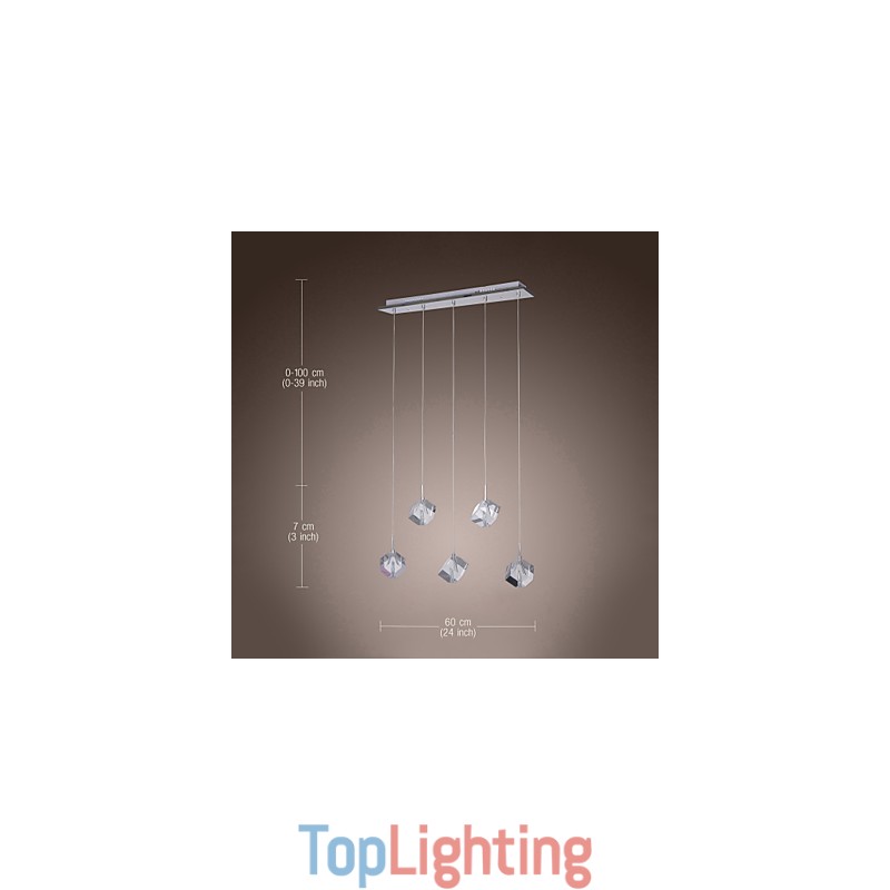 Modern Contemporary Island Crystal Chrome Pendant Light