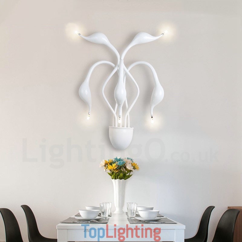 Swan Head Modern Contemporary Multi Colours Ambient Light Wall Sconces Wall Light