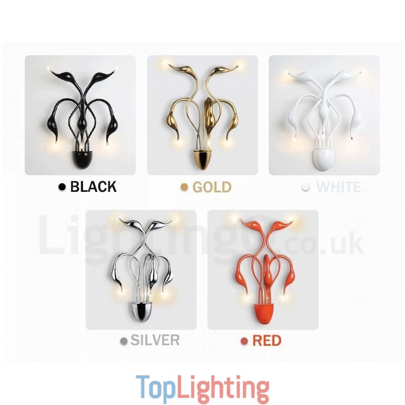 Swan Head Modern Contemporary Multi Colours Ambient Light Wall Sconces Wall Light