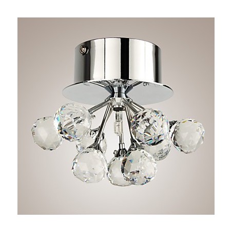 Modern Contemporary Crystal Mini Style Chrome Metal Flush Mount Modern Contemporary Crystal Mini Style Chrome Metal Flush Mount