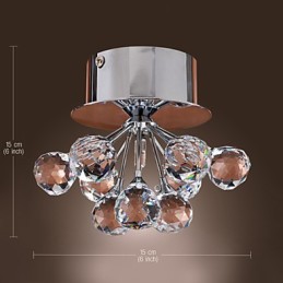 Modern Contemporary Crystal Mini Style Chrome Metal Flush Mount