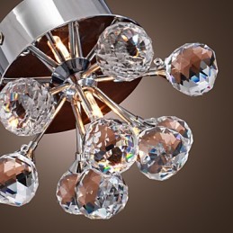 Modern Contemporary Crystal Mini Style Chrome Metal Flush Mount