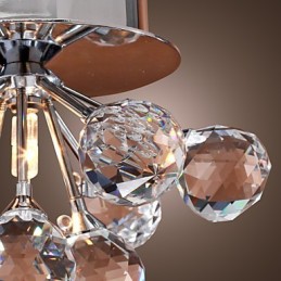 Modern Contemporary Crystal Mini Style Chrome Metal Flush Mount