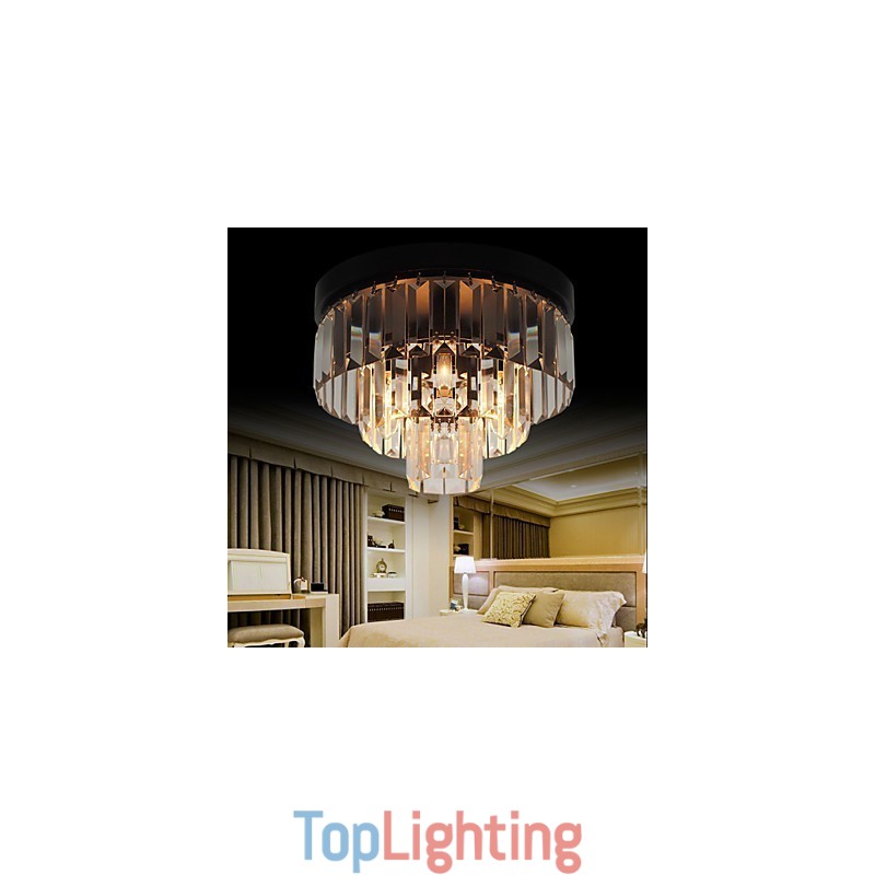 Modern Contemporary Crystal Metal Flush Mount