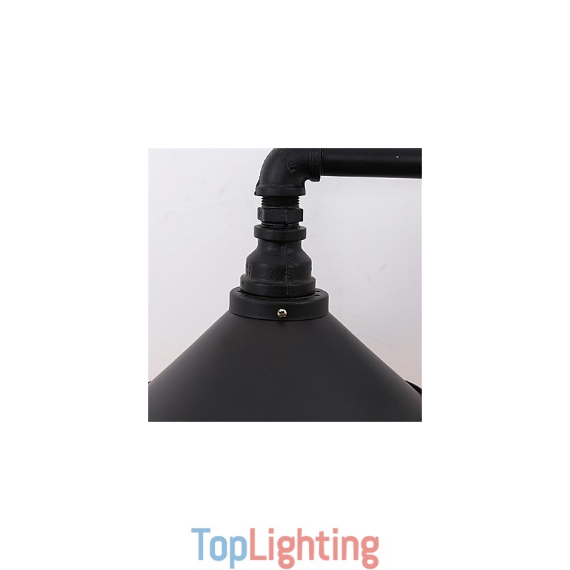 Vintage Industrial Pipe Wall Lights Black Metal Shade Restaurant Cafe Bar Decoration lighting With 2 Light Painted Finish