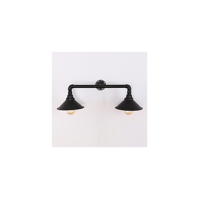 2 Heads Retro Industrial Pipe Wall Lights Simple Loft Black Metal Dining Room Kitchen Bar Cafe Decoration lighting