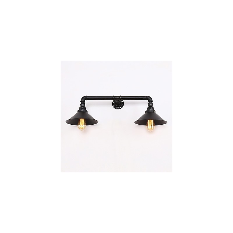 2 Heads Retro Industrial Pipe Wall Lights Simple Loft Black Metal Dining Room Kitchen Bar Cafe Decoration lighting