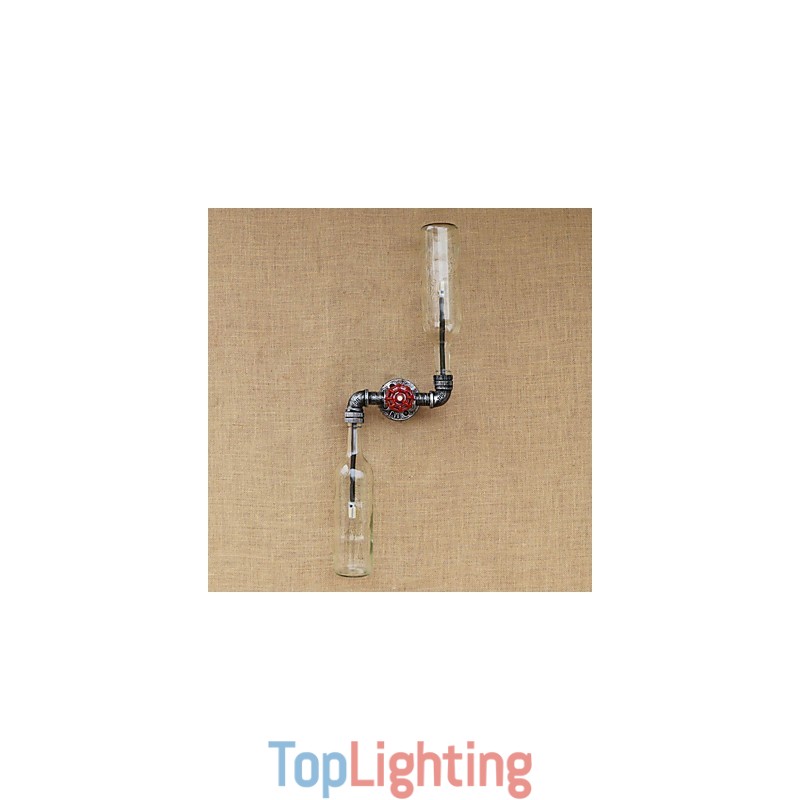 Wrought Iron Loft The Bottle Pipe Bottle Wall Lamp Shelf