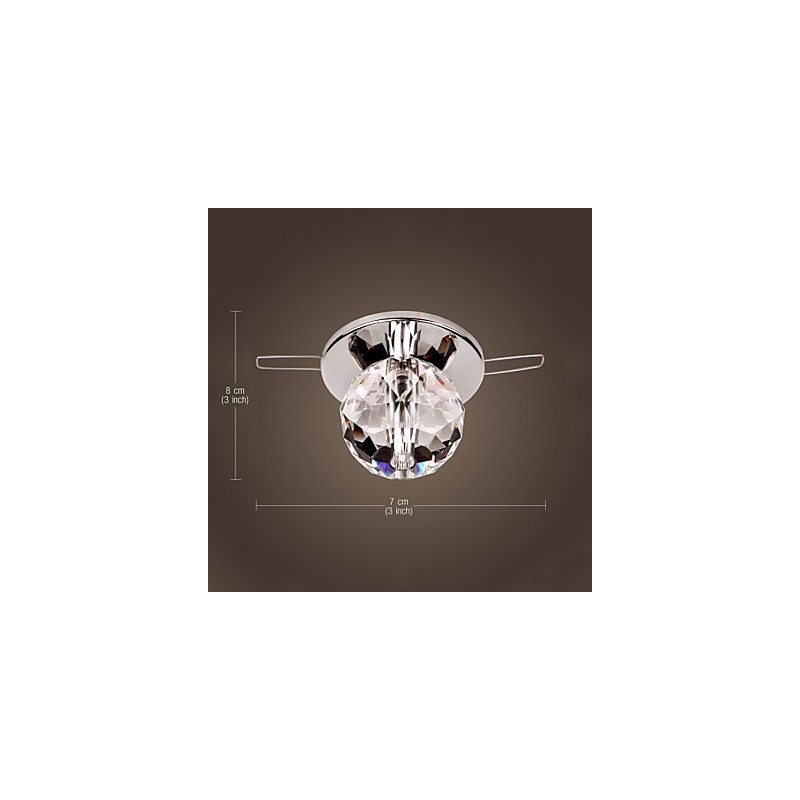 Modern Contemporary Crystal Mini Style Chrome Metal Flush Mount