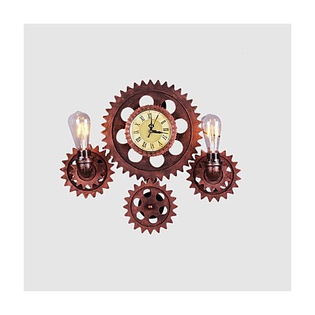Vintage Industrial Wall Lights Wood Gear Shape Creative turnable Lights Restaurant Cafe Bar Decoration lighting Vintage Industrial Wall Lights Wood Gear Shape Creative turnable Lights Restaurant Cafe Bar Decoration lighting