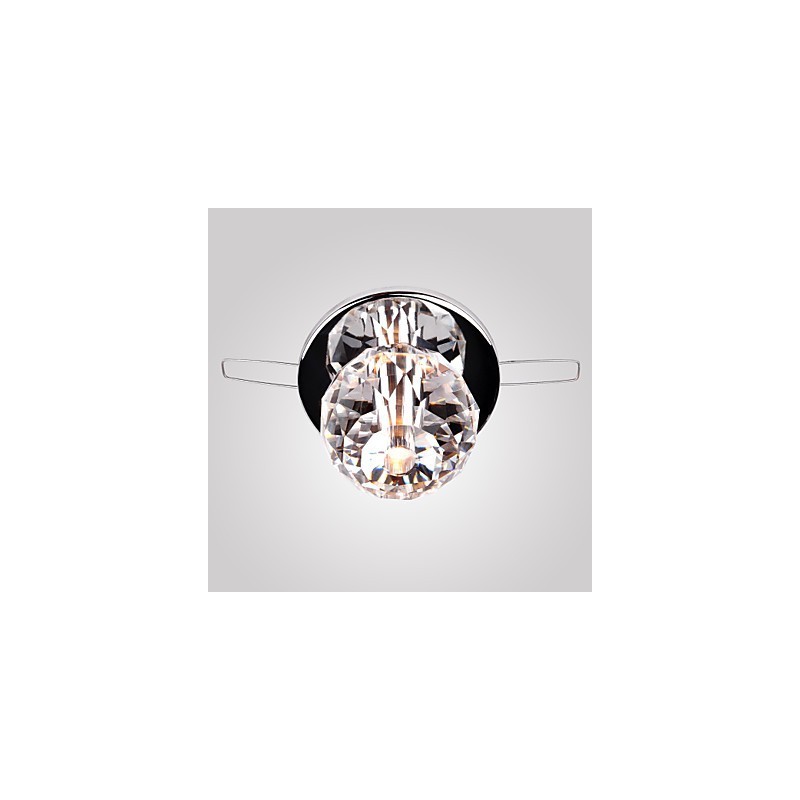 Modern Contemporary Crystal Mini Style Chrome Metal Flush Mount