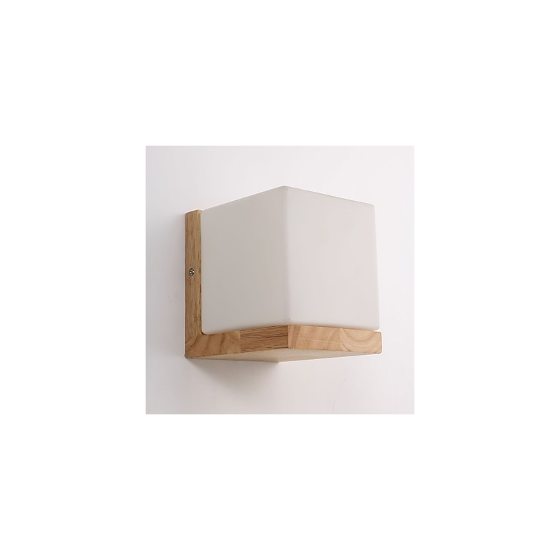 Wood Wall Sconces Glass Shade 110V OR 220V Country Novelty