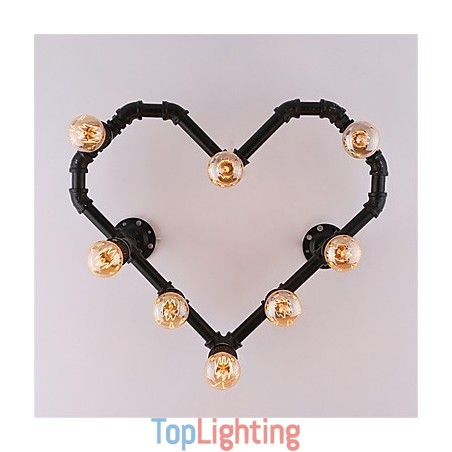 Vintage Water Pipe Loving Heart Creative Wall Lights Industrial Living Room Restaurant Bars Cafe decoration Wall Sconces Vintage Water Pipe Loving Heart Creative Wall Lights Industrial Living Room Restaurant Bars Cafe decoration Wall Sconces