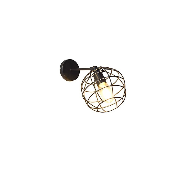 Bricks Hollow Round Iron Wall Lamp Dumb Black American Decoration Lightsaber Lamp On Wall